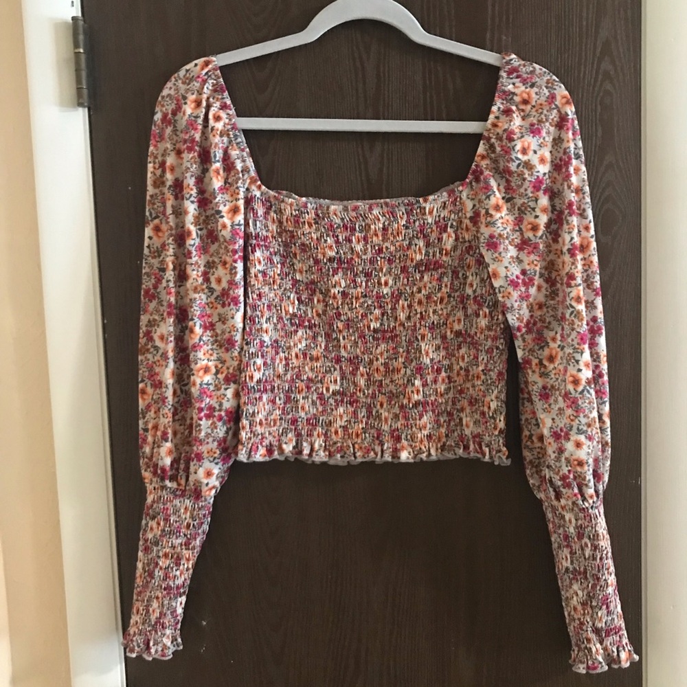 Miami Floral Smocked‎ Crop Top - Multicolor